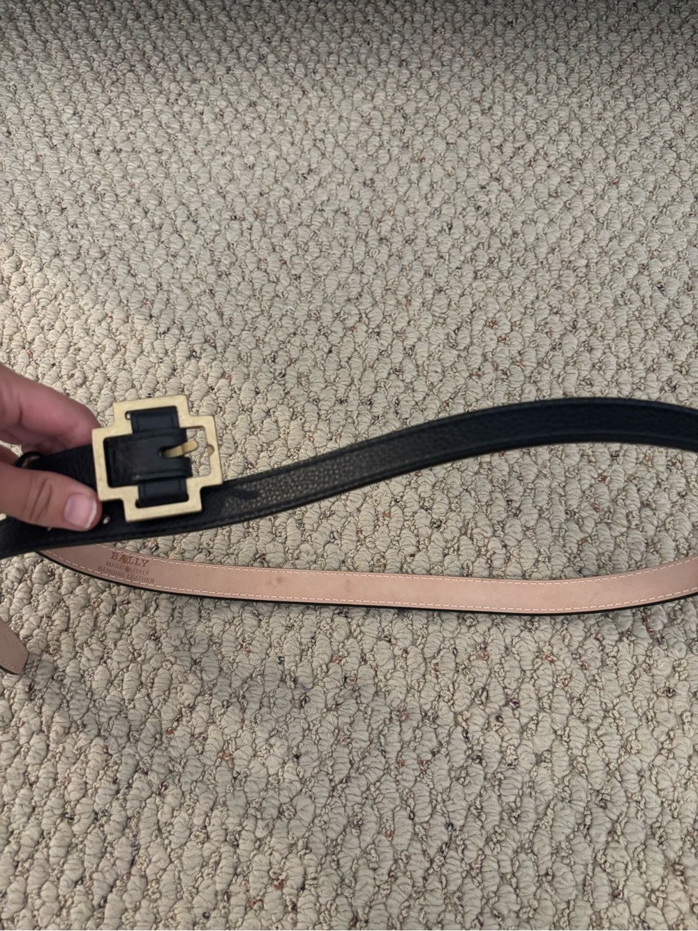 Bally Black Leather Belt Size 90/36 Made in Italy